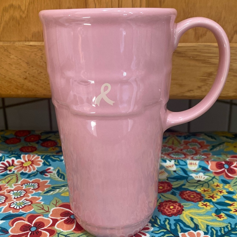 Longaberger Pink Breast Cancer Travel Mug.    NO LID.